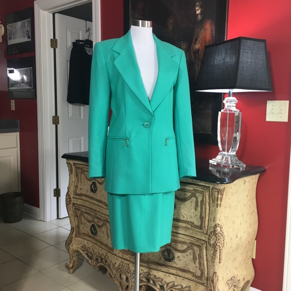 Escada Dresses & Skirts - ESCADA Turquoise Suit 2 pc Size 6 EUC!!!